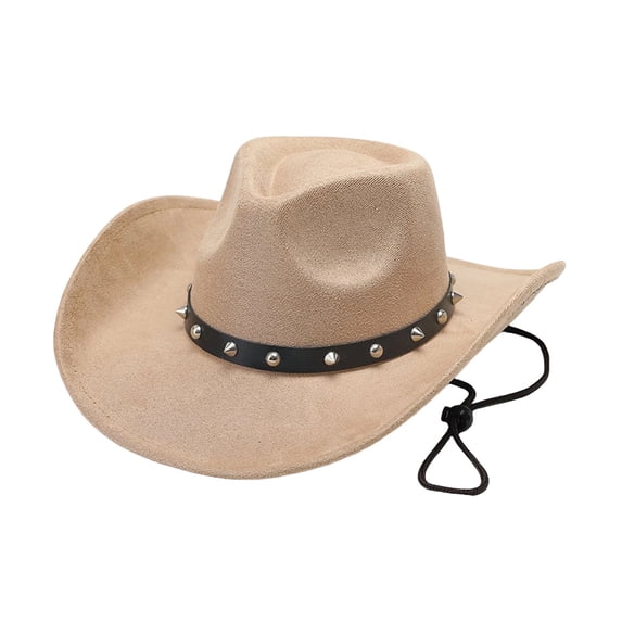 Western Cowboy Hat Big Brimmed Tibetan Style Top Hat for Men and Women, Trendy Sun Protection with Adjustable Windproof Rope, Versatile Fashion Accessory
