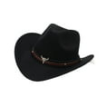 thumbnail image 1 of Western Cowboy Hat Casual Summer Sun Protection Hat for Unisex Fishing Rodeo Black, 1 of 6