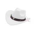 thumbnail image 1 of Western Cowboy Hat Casual Summer Sun Protection Hat for Unisex Fishing Rodeo White, 1 of 6