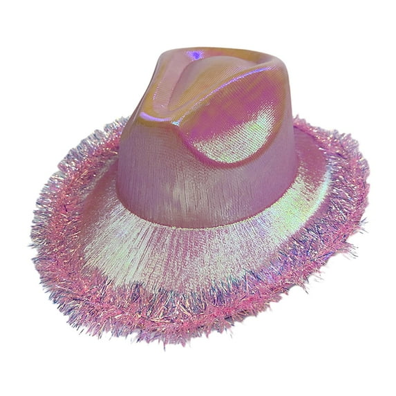 Western Cowboy Hat Decor Holographic Cowgirl Hats for Bride Bridesmaid
