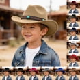 thumbnail image 1 of Western Cowboy Hat Ethnic Hat Grassland Outdoor Sun Hat Photography Hat For Kids 3-8 Years, 1 of 5
