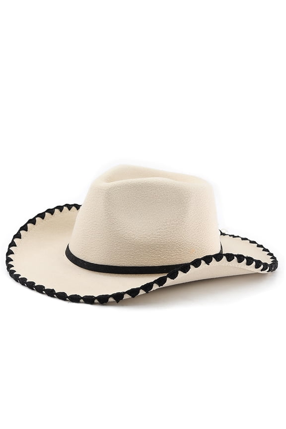Western Cowboy Hat For Horse Riding Outdoor Fedora Curved Brim Style