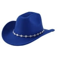 thumbnail image 1 of Western Cowboy Hat For Men And Women Bohemian Style Fedora With Rhinestone Embellishments Curved Brim Fashion Accessory, 1 of 4