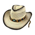 thumbnail image 1 of Western Cowboy Hat For Men And Women Outdoor Classic Style Wide Brim Beaded Band Sun Blue, 1 of 3