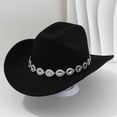 thumbnail image 1 of Western Cowboy Hat For Men And Women Style With Metal Drops Gemstone Net Design Chain For Parties And Fashion Events, 1 of 3