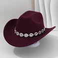 thumbnail image 1 of Western Cowboy Hat For Men And Women Style With Metal Drops Gemstone Net Design Chain For Parties And Fashion Events, 1 of 3