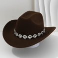 thumbnail image 1 of Western Cowboy Hat For Men And Women Style With Metal Drops Gemstone Net Design Chain For Parties And Fashion Events, 1 of 3
