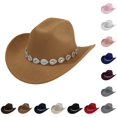 thumbnail image 1 of Western Cowboy Hat For Men And Women Style With Metal Drops Net Design Chain For Parties And Fashion Events, 1 of 4