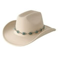 thumbnail image 1 of Western Cowboy Hat For Men And Women Turquoise Bohemian Wide Brim Design Party Hat With Chain Fashionable Unisex Accessory, 1 of 4