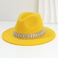 thumbnail image 1 of Western Cowboy Hat For Men And Women With Rhinestone Gemstone Stylish Heart Flat Brim Party Hat Country Dance Accessory, 1 of 3