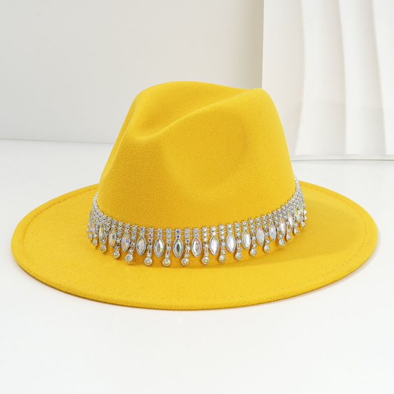 Western Cowboy Hat For Men And Women With Rhinestone Gemstone Stylish Heart Flat Brim Party Hat Country Dance Accessory
