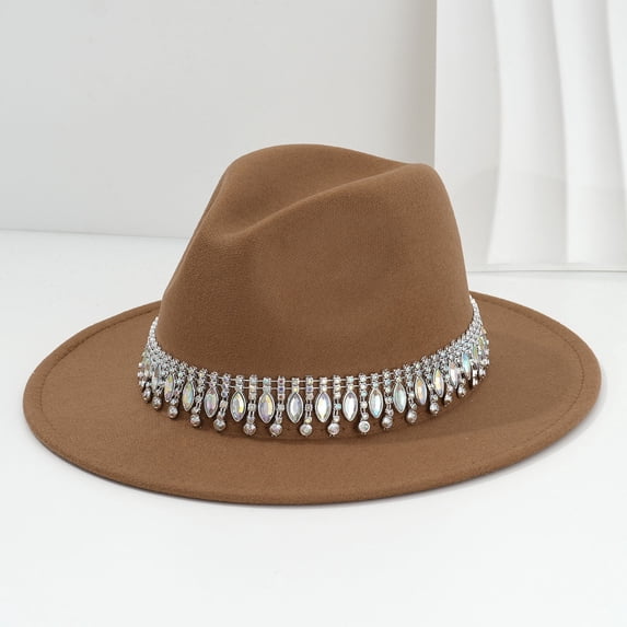 Western Cowboy Hat For Men And Women With Rhinestone Gemstone Stylish Heart Flat Brim Party Hat Country Dance Accessory