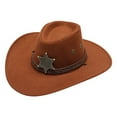 thumbnail image 1 of Western Cowboy Hat For Men Women Vintage Style With Star Buckle Decoration, 1 of 2