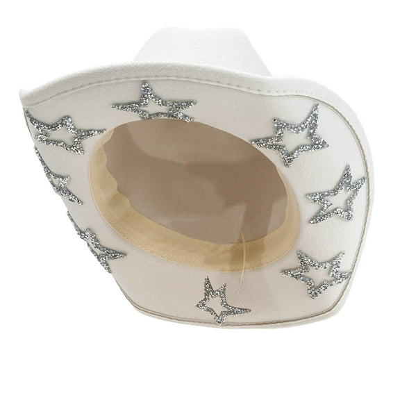 Western Cowboy Hat For Men Women With 8 Glittering Rhinestone Stylish Party Hat Full Rhinestone Decorations Durable And Fashionable Accessory