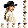 thumbnail image 1 of Western Cowboy Hat for and Or Hat for Parties Outdoor Events and Everyday Wear Without Brim Or Strap Cowboy Hat Bands for Women Cow Head Tan Hats for Women Ski Stuff for Girls Western Hats for, 1 of 4