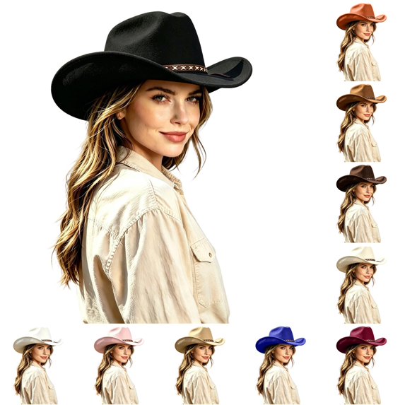Western Cowboy Hat for and Or Hat for Parties Outdoor Events and Everyday Wear Without Brim Or Strap Cowboy Hat Bands for Women Cow Head Tan Hats for Women Ski Stuff for Girls Western Hats for