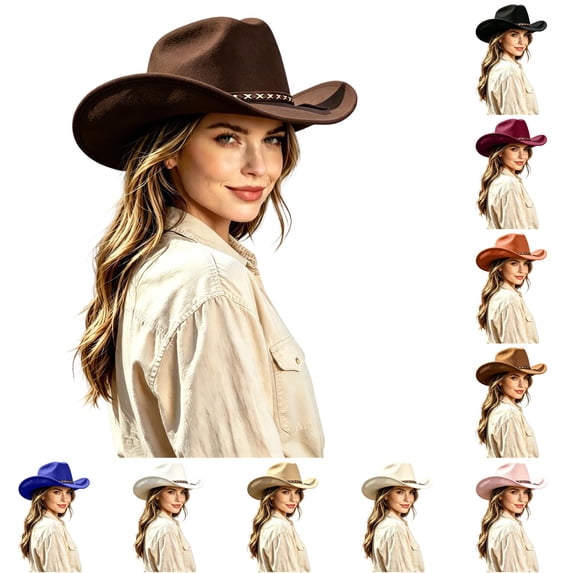 Western Cowboy Hat for and Or Hat for Parties Outdoor Events and Everyday Wear Without Brim Or Strap Cowboy Hat Bands for Women Cow Head Tan Hats for Women Ski Stuff for Girls Western Hats for