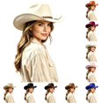 thumbnail image 1 of Western Cowboy Hat for and Or Hat for Parties Outdoor Events and Everyday Wear Without Brim Or Strap Cowboy Hat Bands for Women Cow Head Tan Hats for Women Ski Stuff for Girls Western Hats for, 1 of 4