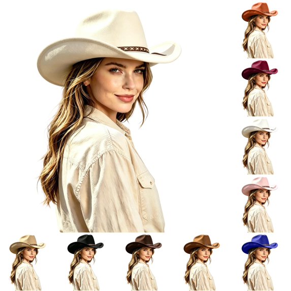 Western Cowboy Hat for and Or Hat for Parties Outdoor Events and Everyday Wear Without Brim Or Strap Cowboy Hat Bands for Women Cow Head Tan Hats for Women Ski Stuff for Girls Western Hats for