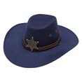 thumbnail image 1 of Western Cowboy Hat For Men Women Vintage Style With Star Buckle Decoration Little Boys Cowboy Hat Cowboy Hat Party Pack Cowboy Hat for Women Vintage Western Hat Bands Cowboy Hats for Women with String, 1 of 2