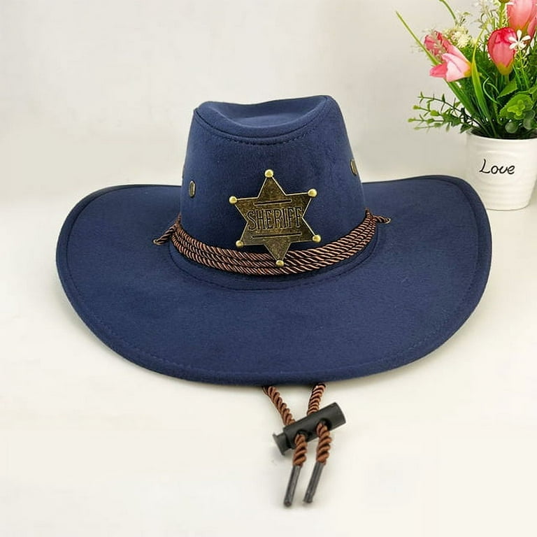 Western Cowboy Hat Retro Sheriff Cap Sunscreen With Wind Rope Hat Men And  Women Horseback Riding Tourism Fishing Sunshade Cap