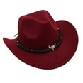 thumbnail image 1 of Segolike Western Cowboy Hat Wide Brim Hat Events Summer Children Fishing Camping Decorative Photo Props Performance Cap Outdoor Cowgirl Hat Disco Hat Red, 1 of 8
