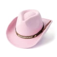 thumbnail image 1 of Western Cowboy Hat With Ethnic Style Wool Mid Brim Performance Hat For Outdoor And Casual Wear, 1 of 2