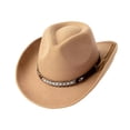 thumbnail image 1 of Western Cowboy Hat With Ethnic Style Wool Mid Brim Performance Hat For Outdoor And Casual Wear, 1 of 2