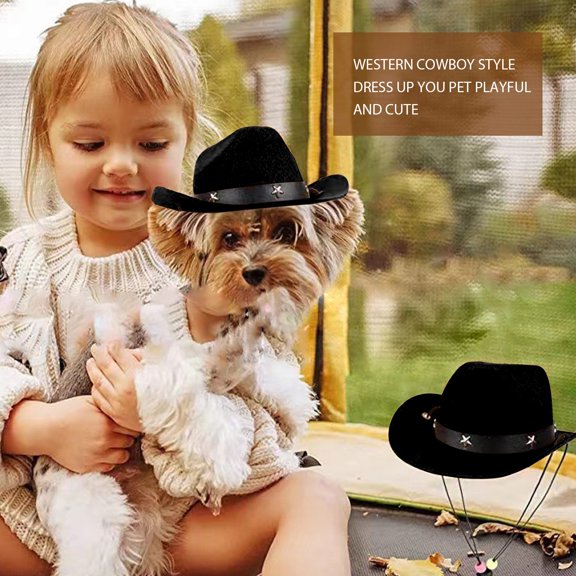 Western Cowboy Hat for - Birthday Party Hat - Sunshade and Sunscreen Mini Hat for Small Animals