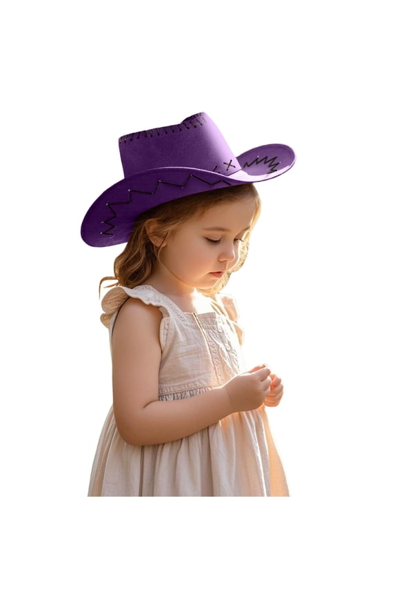 Western Cowboy Hat for Kids Wide Brim Vintage Outdoor Beach Vacation Cowgirl Cap Unisex Boys Girls Casual Sun Hats