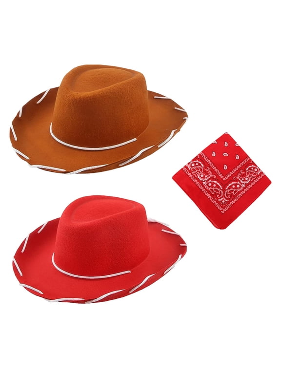 Western Cowboy Hat for Men Wide Brim Cowgirl Hat for Women Unisex Classic Cowboy Hats (Red)