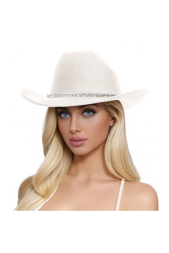 Western Cowboy Hat for Men Women Classic Fedora Hat Felt Cowgirls Hats