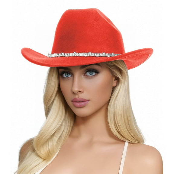 Western Cowboy Hat for Men Women Classic Fedora Hat Felt Cowgirls Hats