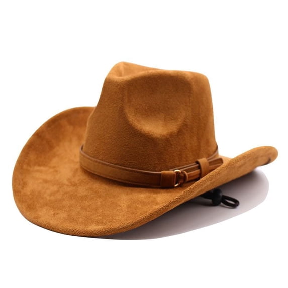 Western Cowboy Hat for Men Women Classic Roll Up Fedora Hat with Buckle Belt