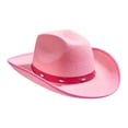 thumbnail image 1 of Western Cowboy Hat for Men Women Felt Wide Brim Cowgirl Hat with Strap, 1 of 6