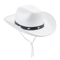 thumbnail image 1 of Western Cowboy Hat for Men Women Felt Wide Brim Cowgirl Hat with Strap, 1 of 5