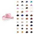 thumbnail image 1 of Western Cowboy Hat for Men Women Pink Cowboy Country Unisex Halloween Classic Roll Up Fedora Hat, 1 of 1