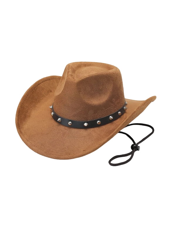 Western Cowboy Hat for Men Women,Wide Brim Classic Cowgirl Hats Style Top Hat for Party/Festival
