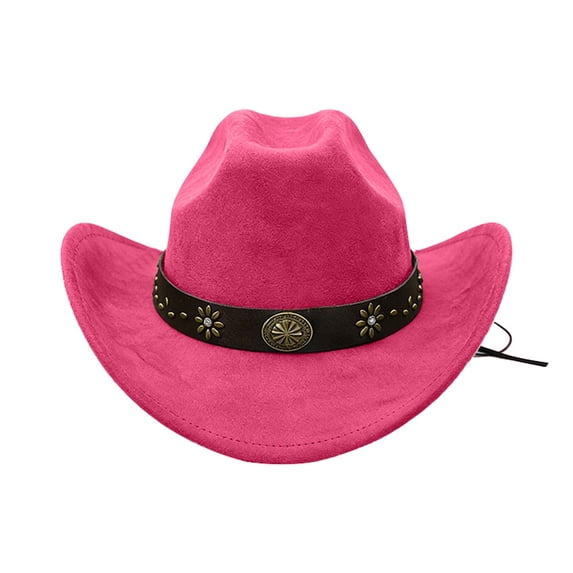 Western Cowboy Hat for Men Women Wide Curved Brim with Adjustable Strap Lightweight Cowboy Hat Cowgirl Hat Sun Hat for Outdoor Travel Party
