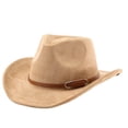 thumbnail image 1 of Western Cowboy Hat for Men Women Wide Curved Brim with Adjustable Strap Lightweight Cowboy Hat Cowgirl Hat Sun Hat for Outdoor Travel Party, 1 of 3