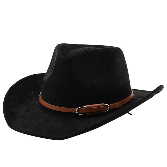 Western Cowboy Hat for Men Women Wide Curved Brim with Adjustable Strap Lightweight Cowboy Hat Cowgirl Hat Sun Hat for Outdoor Travel Party