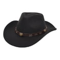 thumbnail image 1 of Western Cowboy Hat for Men Women Wide Curved Brim with Adjustable Strap Lightweight Cowboy Hat Cowgirl Hat Sun Hat for Outdoor Travel Party, 1 of 4