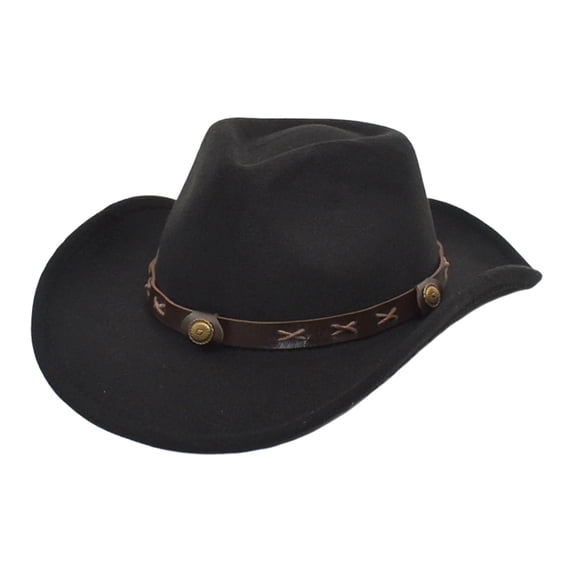 Western Cowboy Hat for Men Women Wide Curved Brim with Adjustable Strap Lightweight Cowboy Hat Cowgirl Hat Sun Hat for Outdoor Travel Party