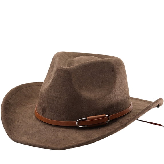 Western Cowboy Hat for Men Women Wide Curved Brim with Adjustable Strap Lightweight Cowboy Hat Cowgirl Hat Sun Hat for Outdoor Travel Party