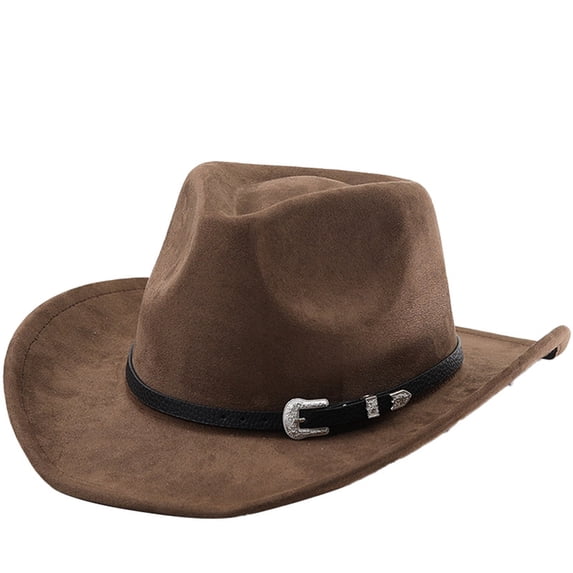 Western Cowboy Hat for Men Women Wide Curved Brim with Adjustable Strap Lightweight Cowboy Hat Cowgirl Hat Sun Hat for Outdoor Travel Party
