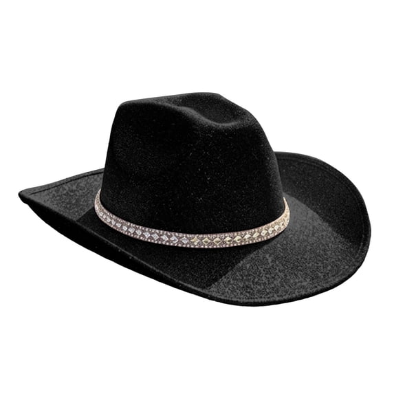 Western Cowboy Hat for Men Women Wide Curved Brim with Adjustable Strap Lightweight Cowboy Hat Cowgirl Hat Sun Hat for Outdoor Travel Party