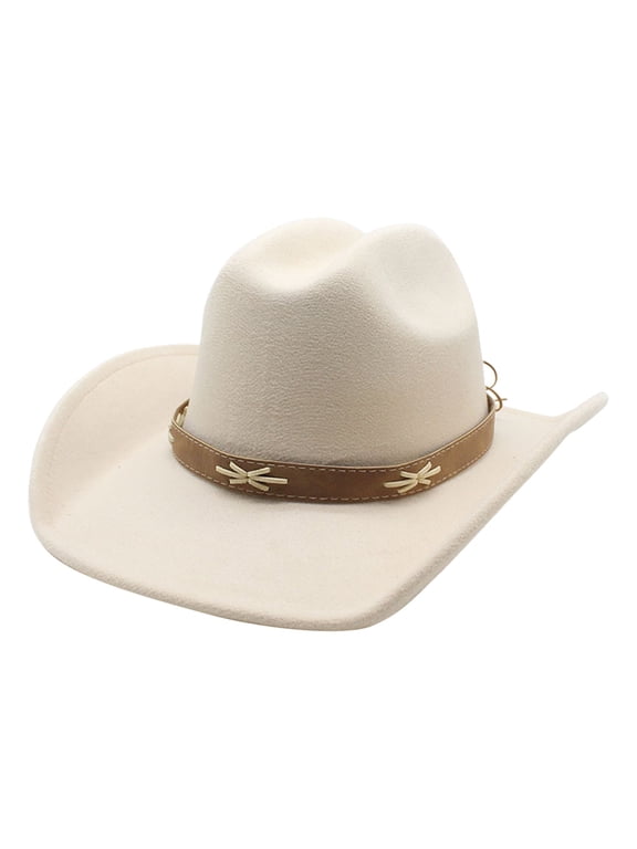 Western Cowboy Hat for Women Men Adjustable Wide Brim Sun Outdoor Rancher Style Hat Durable Lightweight Design