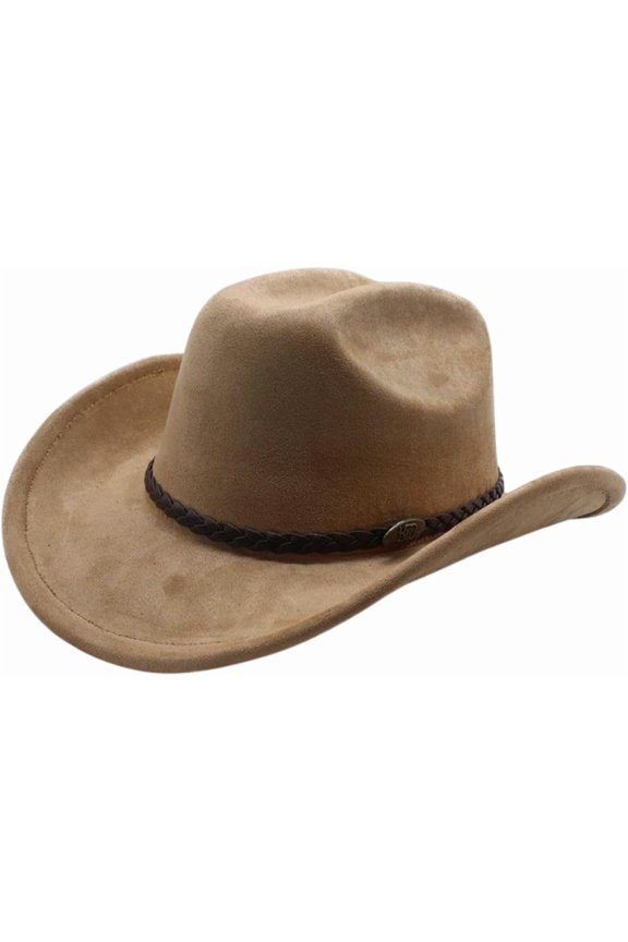 Western Cowboy Hat for Women Men Wide Brim Beach Cowgirls Cattleman Cowboys Hats
