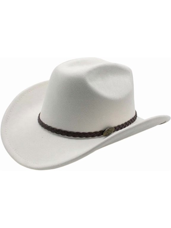 Western Cowboy Hat for Women Men Wide Brim Beach Cowgirls Cattleman Cowboys Hats
