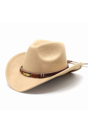 Western Cowboy Hat for Women Men, Wide Brim Floppy Hat Western Hat Wool Felt Bowler Cap Classic Vintage Bowler Hat for Adults
